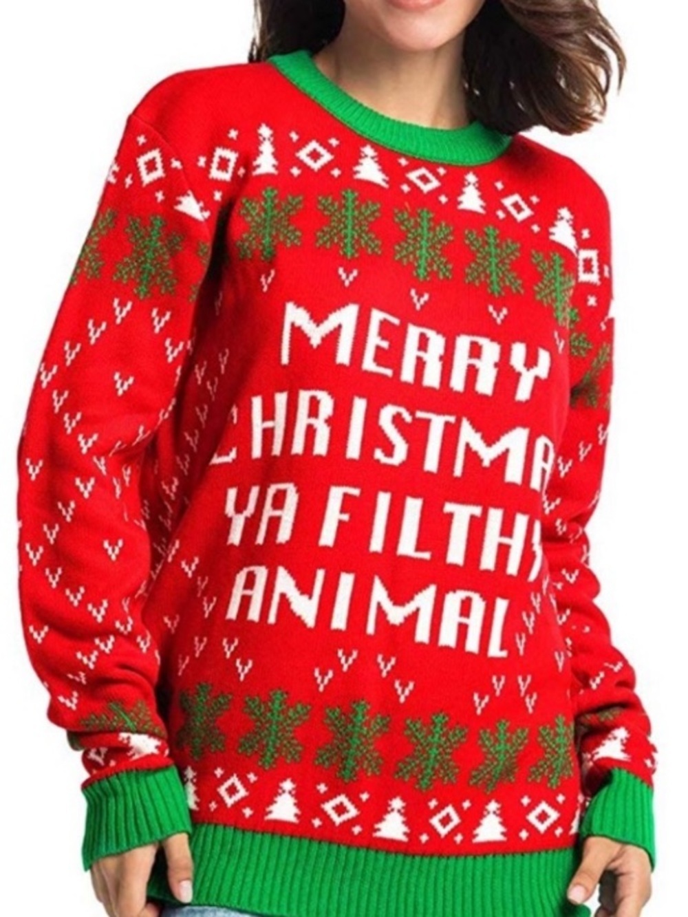 Ugly Christmas Sweater Unisex soft NEW Merry Christmas ya filthy animal